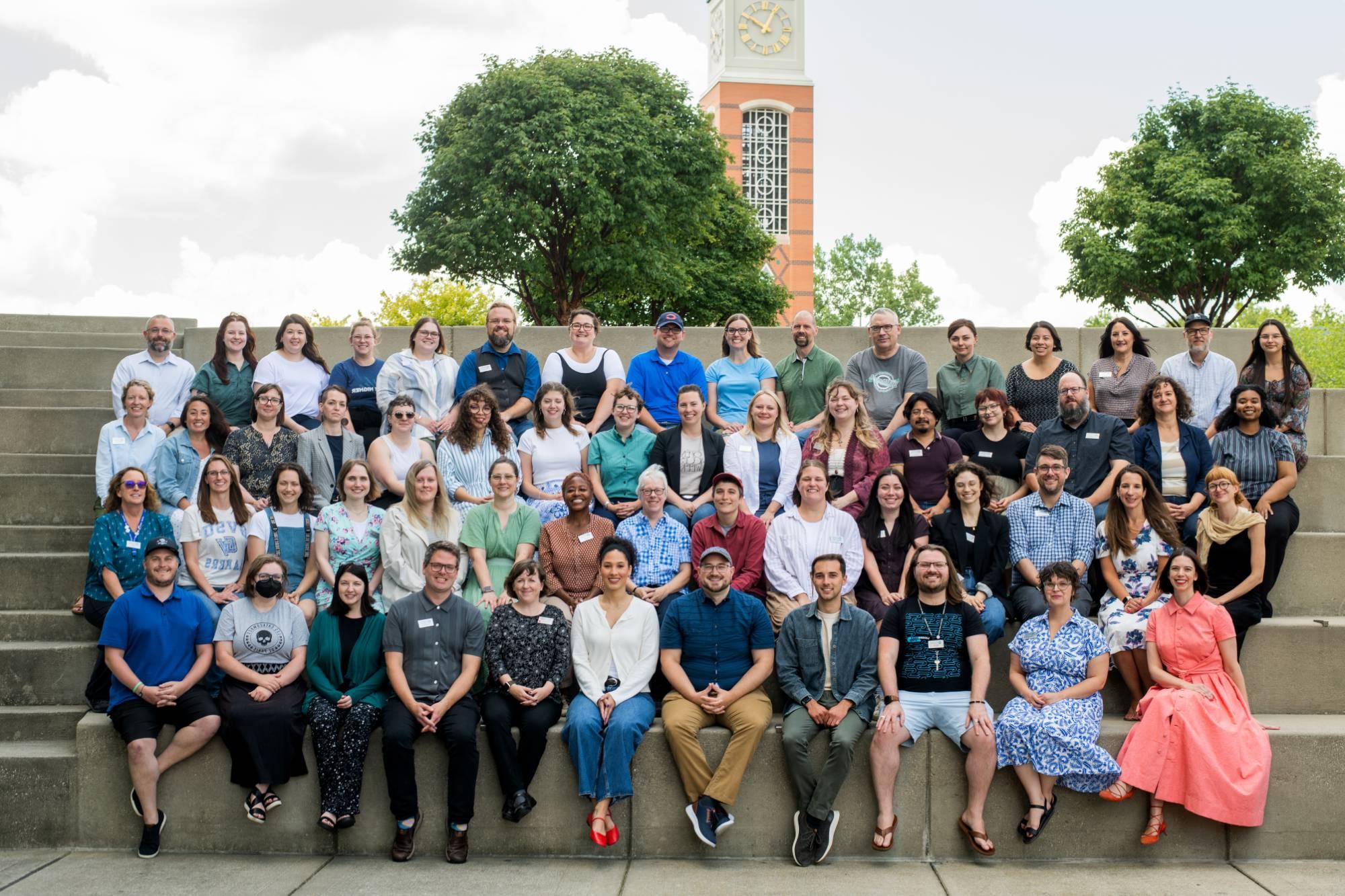 University Libraries Staff outside the Mary Idema Pew library in August, 2024